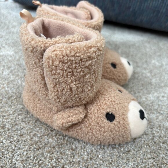 Joe Fresh teddy bear slippers Tan Size S (6-7) Booties - Picture 3 of 8